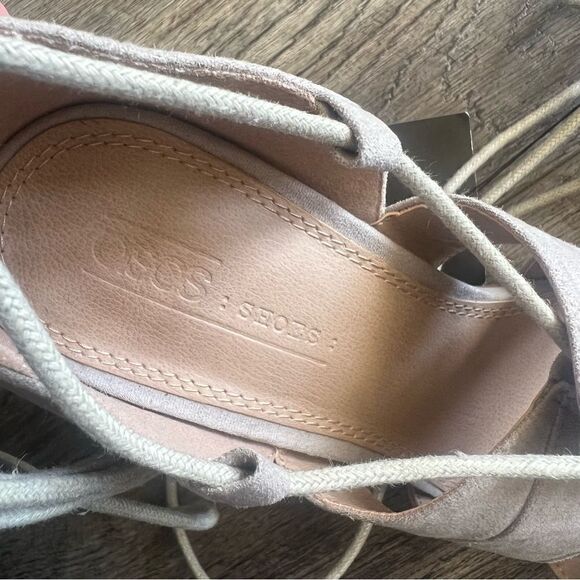 ASOS TALI Lace Up Heeled Sandals Faux Suede Gladiator Shoes Size 5 NWT Grey - Picture 10 of 12